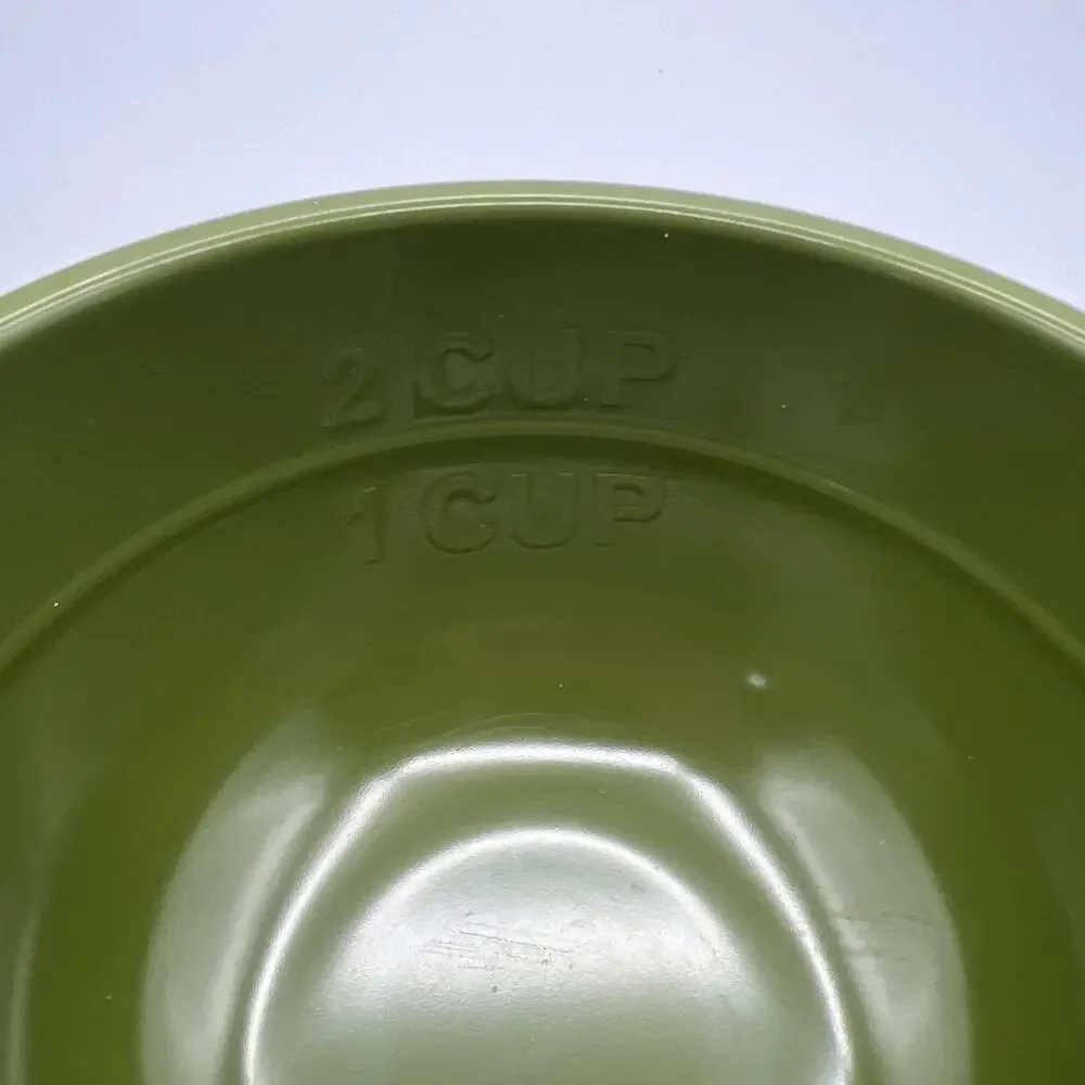 Vintage Melamine Nesting Measuring Cups Green Set Of 5 Palm Nice 1/4 Cup - 2 cup